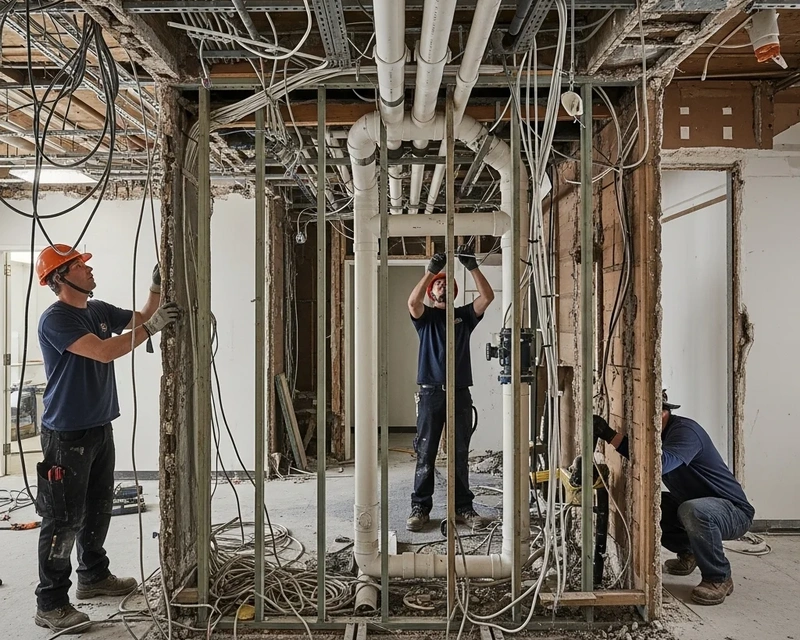 Demontering af installationer (VVS, elektrik)