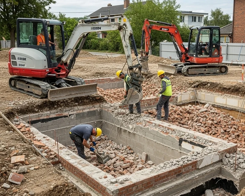 Fjernelse af gamle fundamenter