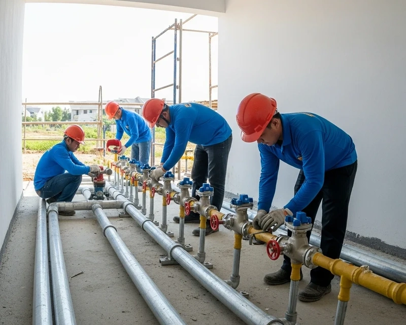 Installation af gasrør og sikkerhedsventiler
