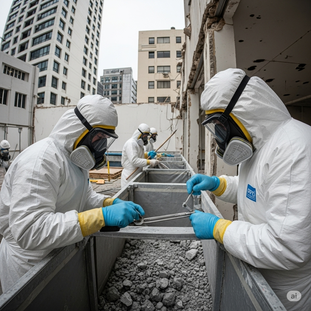 Nedbrydning af farlige materialer (asbest, bly)